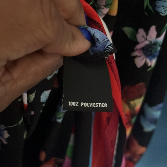 Slim Factor Colorful Floral Mixed Print Blouse - Picture 8 of 8